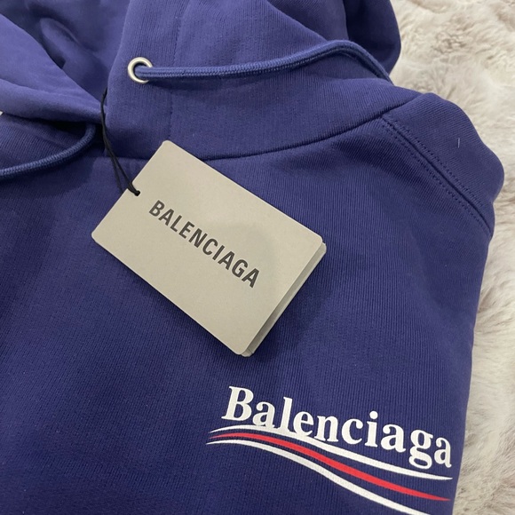 Balenciaga Sweatshirt With Campaign Logo Print On Chest And Back Sz XS - Picture 4 of 8